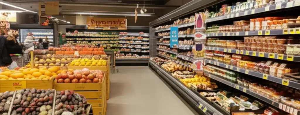 Supermarket i Ål sentrum med dagligvarer og tilbud