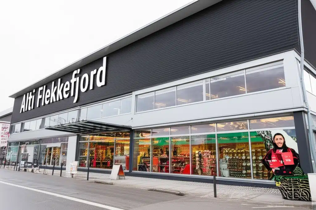 Alti Flekkefjord: Utsikt over byen og fjorden i Norge