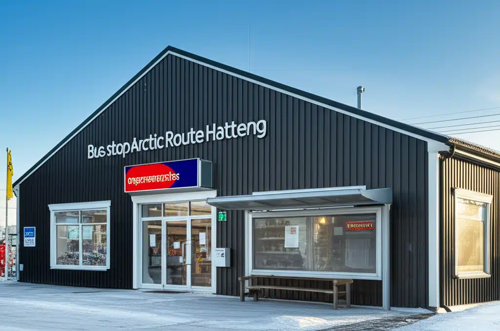 Bus stop Arctic Route Hatteng 1 Arktisruten busstopp Hatteng - Norges vakre nordlige rute