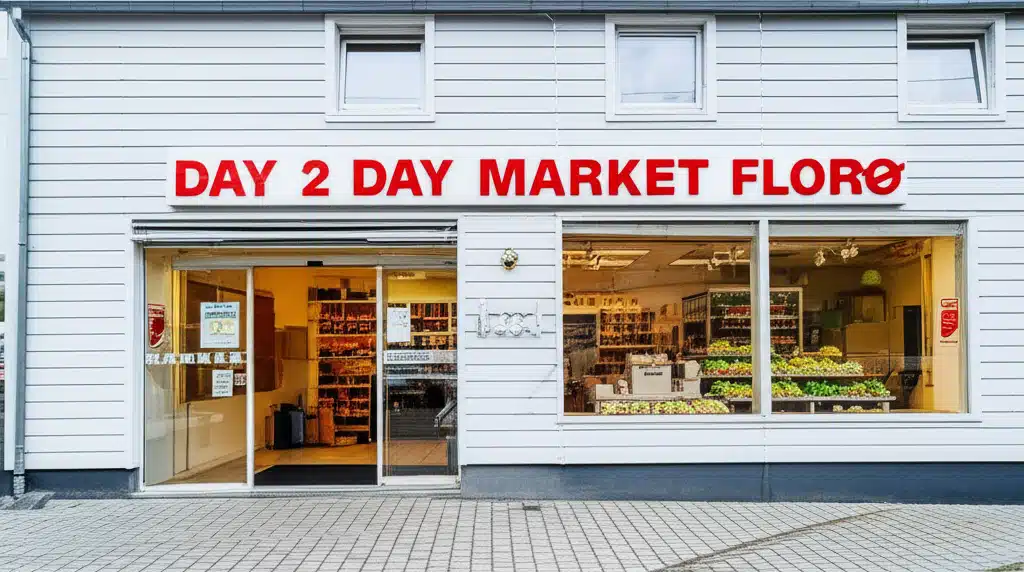Day 2 Day Market Florø 1 Dagligvarebutikk Day 2 Day Market i Florø, Norge