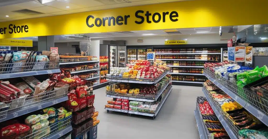 Corner Store 1 Hjørnebutikk: Lokale varer og nabolagets møtested.