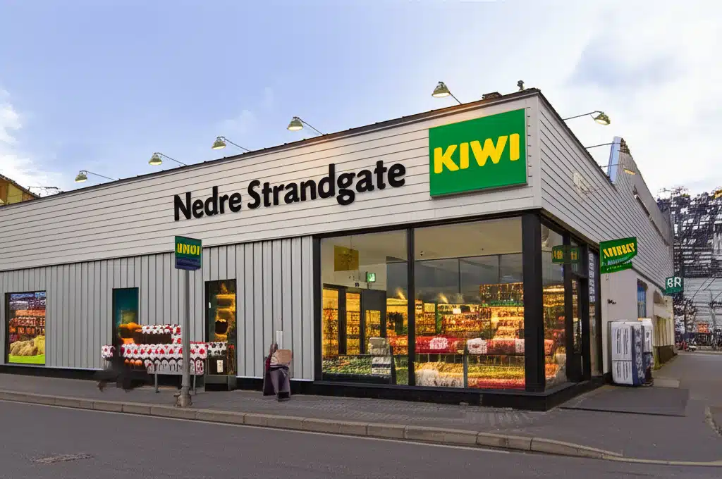KIWI Nedre Strandgate 1 KIWI Nedre Strandgate: Nærbutikk og dagligvarehandel i nærheten