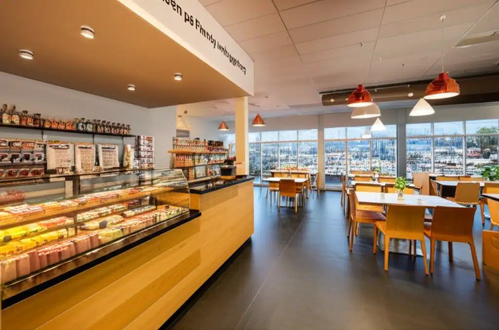 Kafeen på Finnøy innbyggertorg: koselig møtested med utsikt