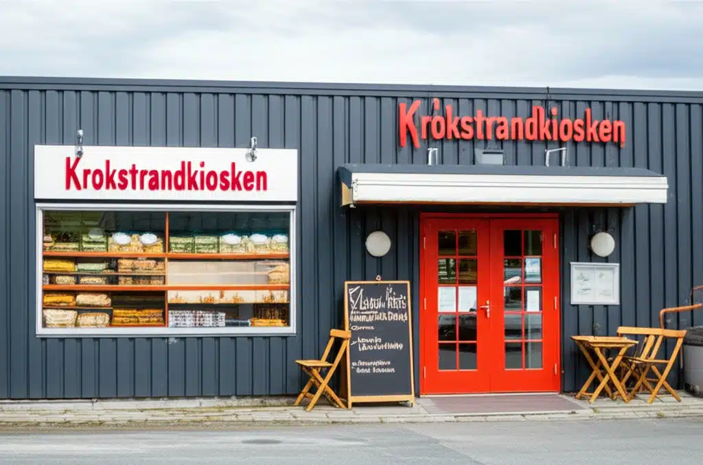 Krokstrandkiosken 1 Krokstrandkiosken: Utforsk den historiske kiosken ved stranda