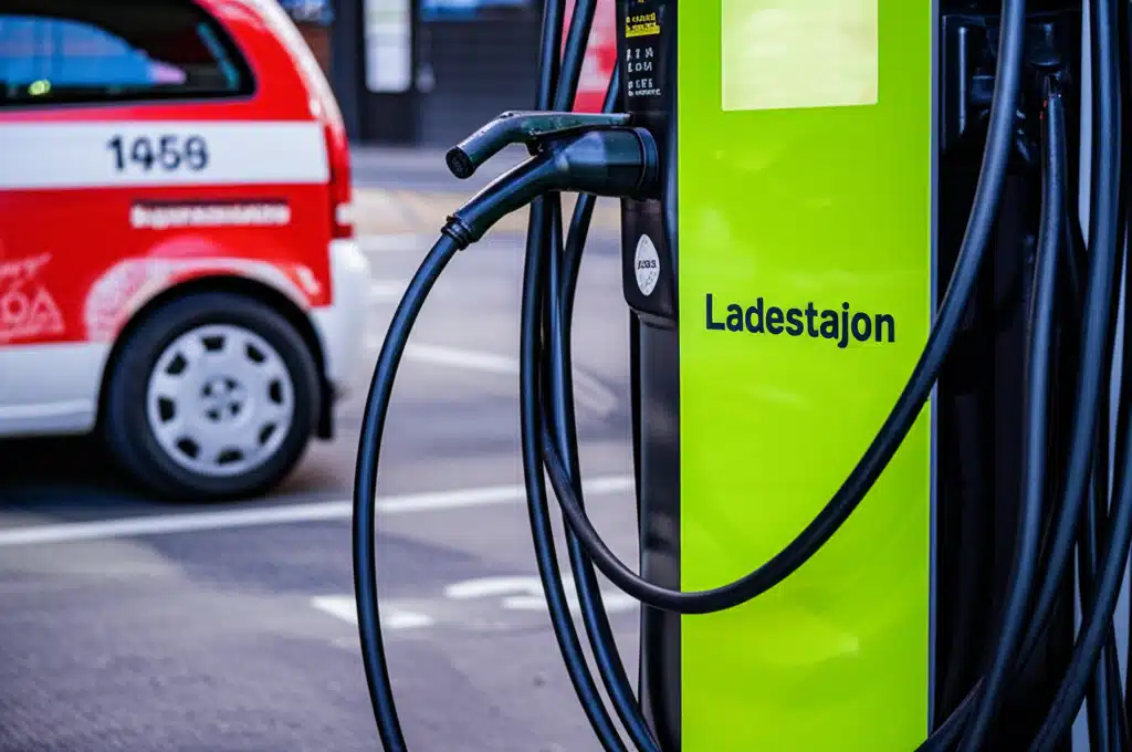 Ladestasjon 1 Ladestasjon for elbiler: Bilde av ladeutstyr og stasjon