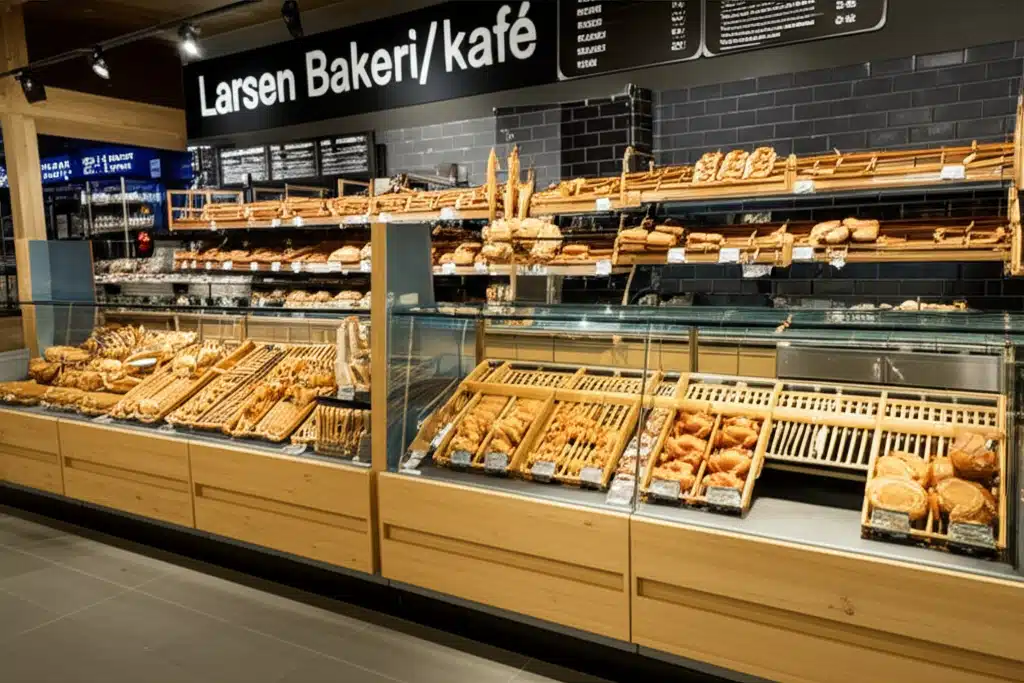 Larsen Bakeri/kafé 1 Larsen Bakeri/kafé: Nyt nybakte varer og kaffe i en hyggelig atmosfære
