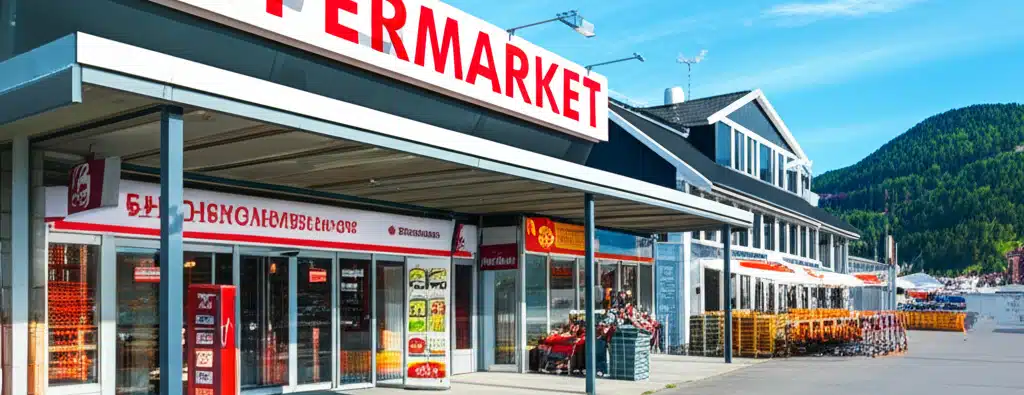 Supermarket og handlealternativer i Liknes sentrum