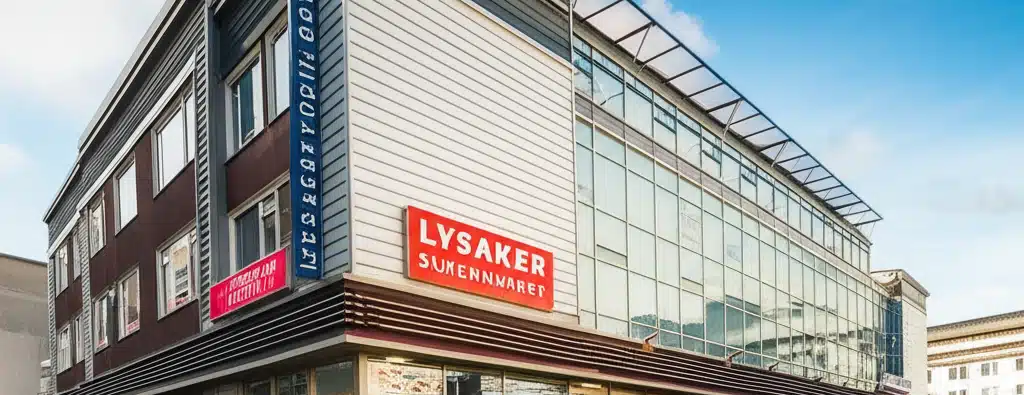 Lysaker Supermarket og dagligvarer nær butikk sentrum område