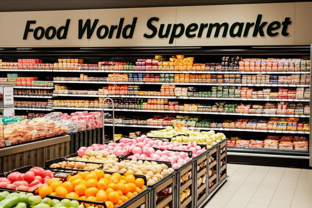 Food World Supermarket 1 Matvare-utvalg på Food World Supermarket i Norge