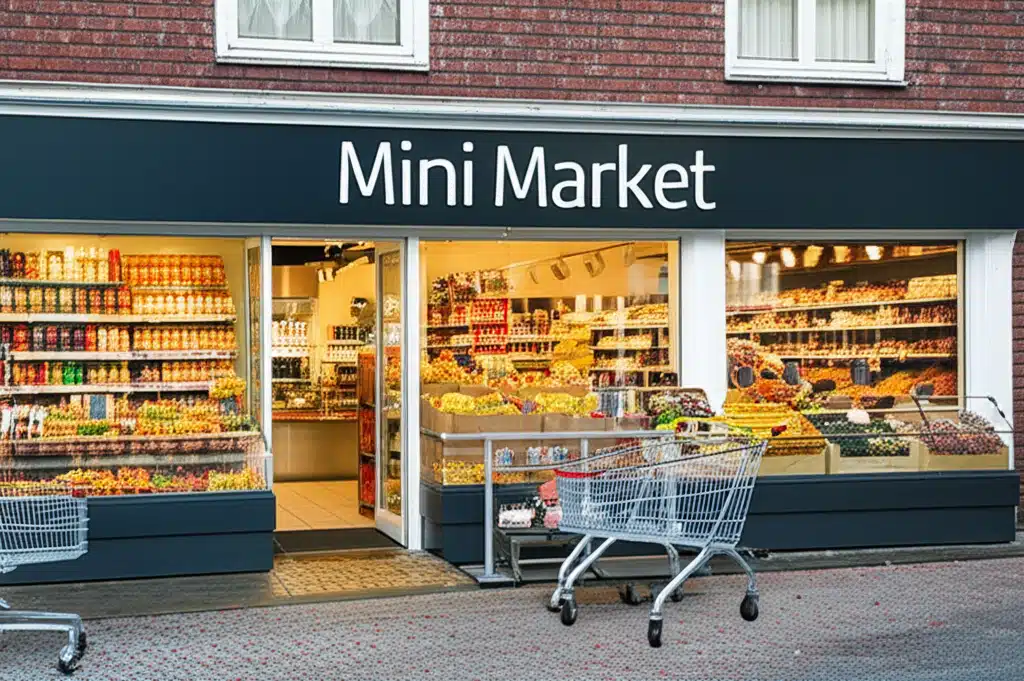 Mini Market 1 Mini Market: Lokalbutikk med dagligvarer og næringsmidler