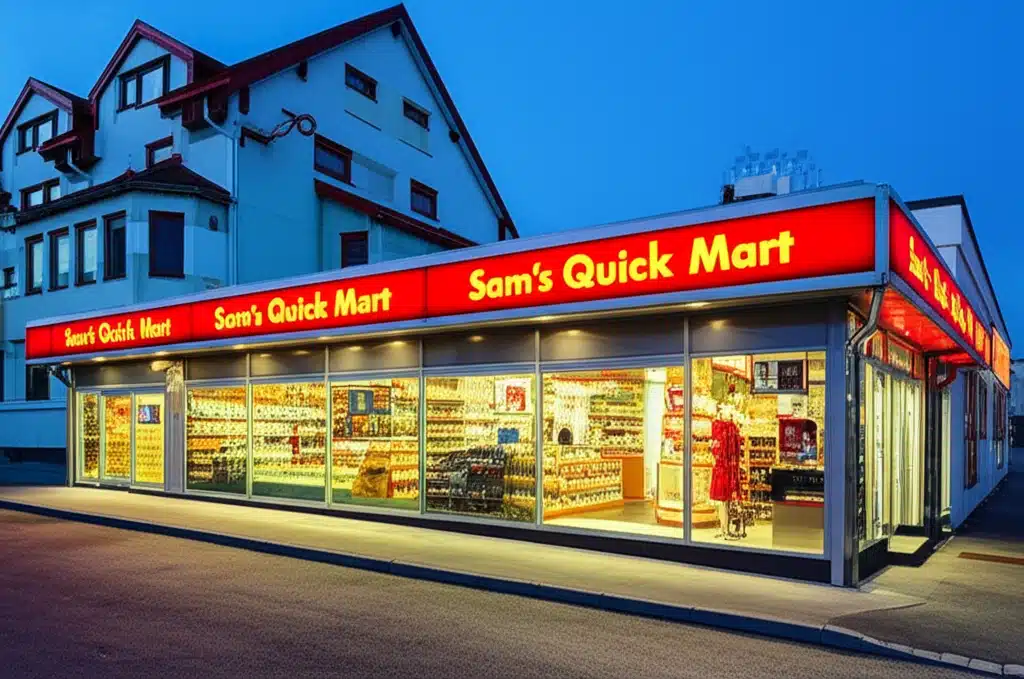 Sams Quick Mart: Nærbutikk med rask service og bredt utvalg