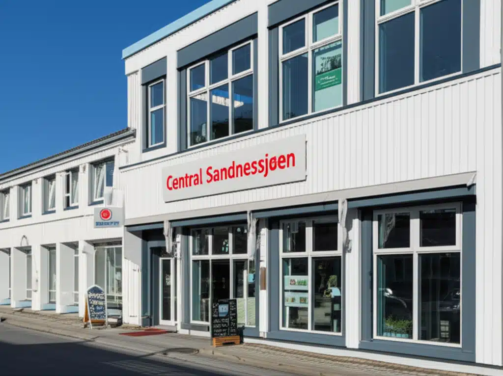 Sandnessjøen sentrum: Utforsk byens hjerte med vakker utsikt