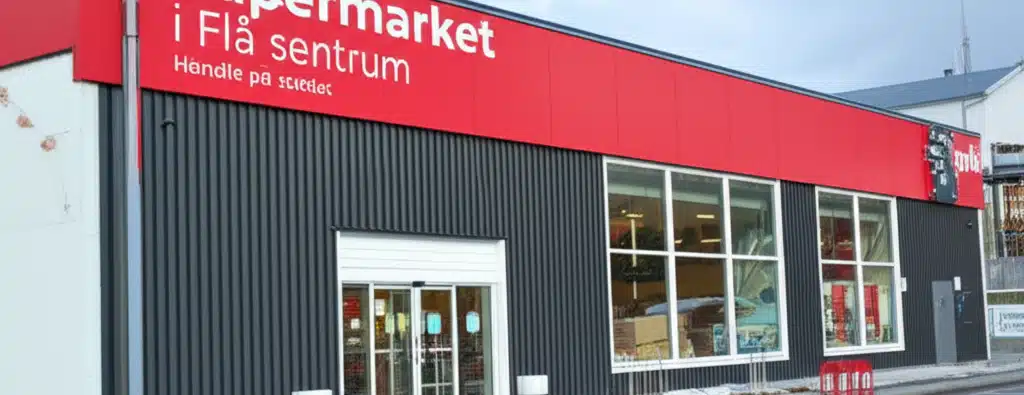 Supermarket i Flå sentrum – Handle på stedet