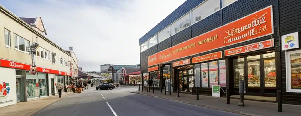 Supermarket og butikker i Leknes sentrum