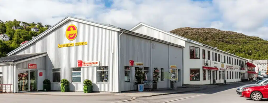 Supermarket og butikker i Svelgen sentrum