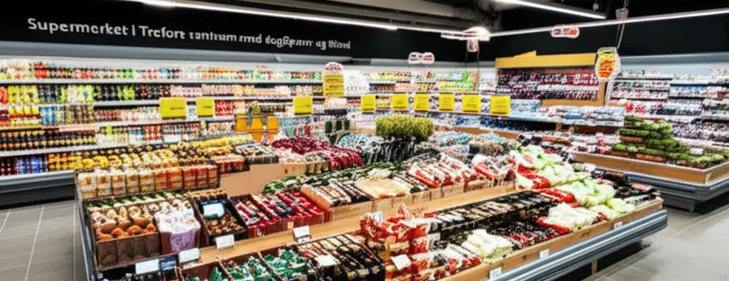 Supermarket i Trofors sentrum med dagligvarer og tilbud