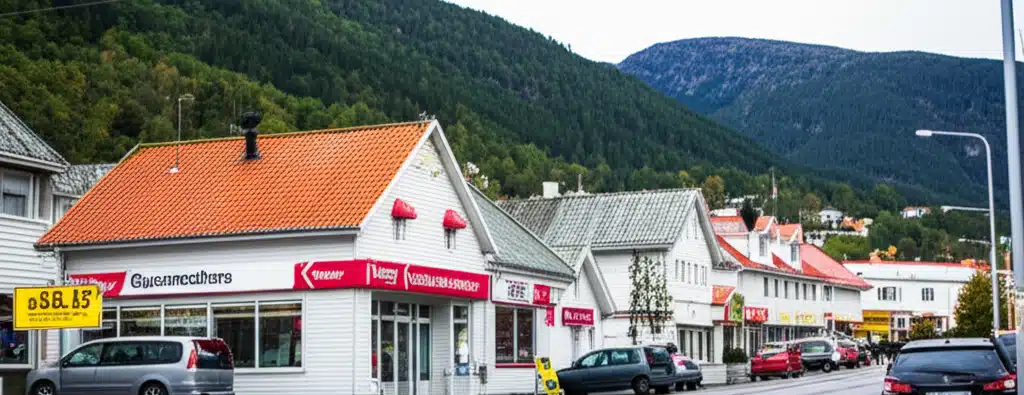 Supermarket og butikker i Ulefoss sentrum